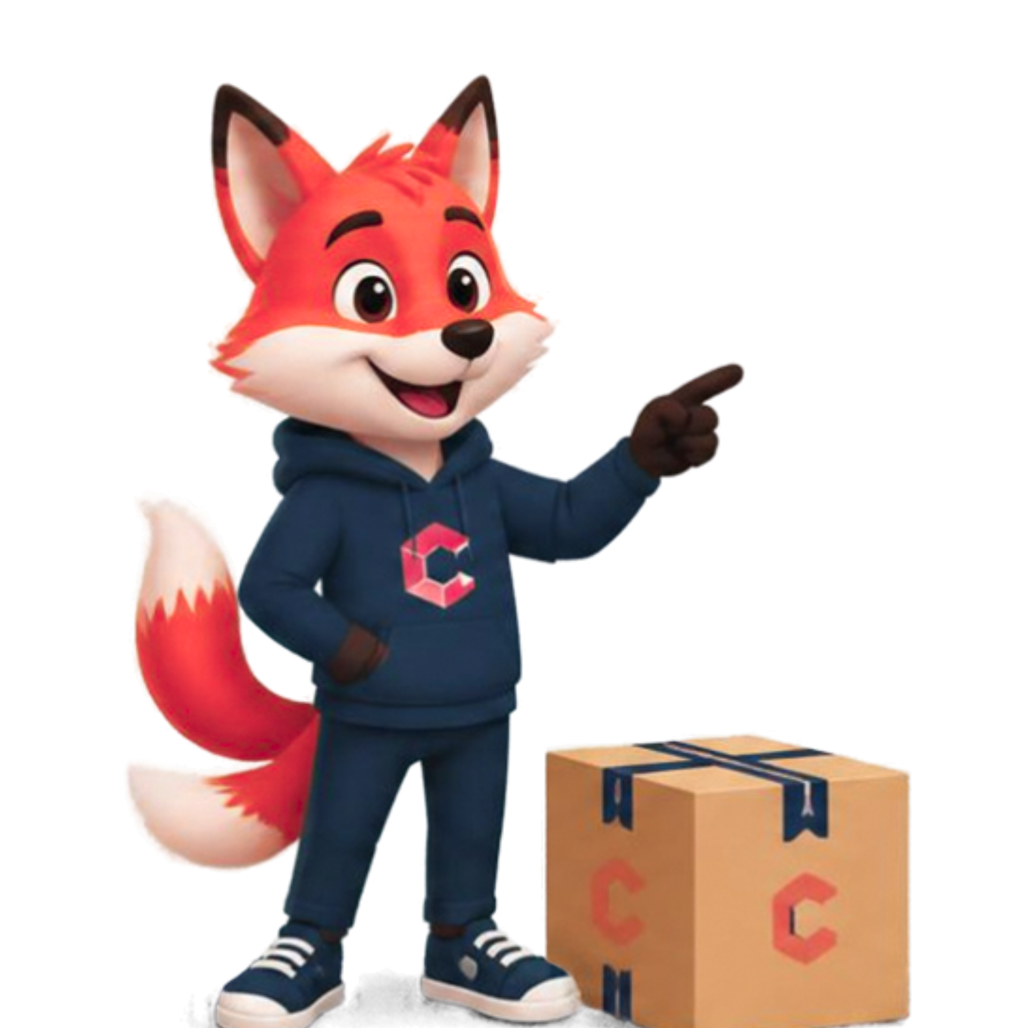 Robin, ComparePost's mascot, pointing